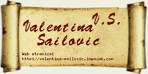 Valentina Sailović vizit kartica